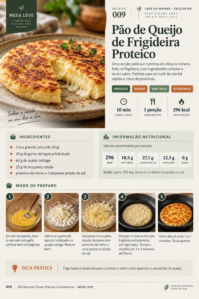 Página real do guia: Pão de Queijo de Frigideira Proteico