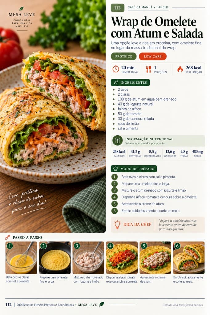 Página real do guia: Wrap de Omelete com Atum e Salada